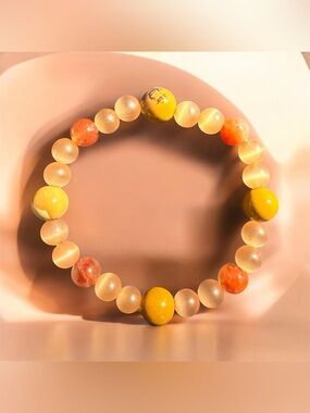 Mookaite and Cat’s Eye  Beaded Stretch Bracelet - Women Jewelry